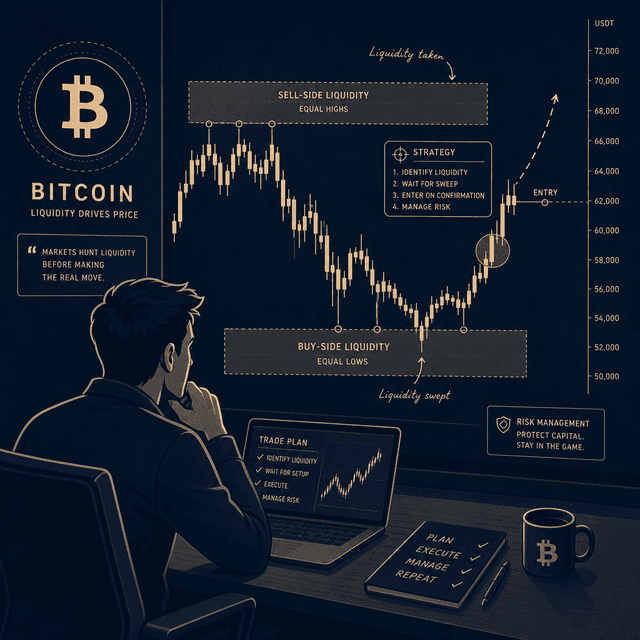 Chart: Bitcoin trading strategies around liquidity